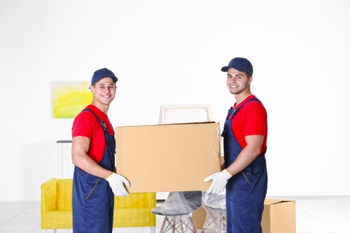 Professional movers loading boxes and household items for a same day move