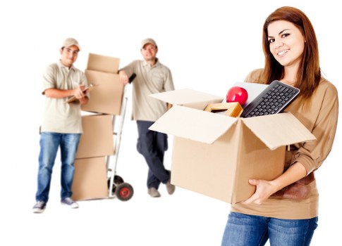 Loading office items for a commercial move in Sutton