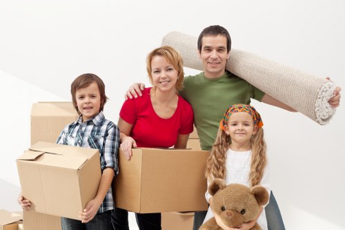 Organised moving boxes ready for a flat or house move in Sutton