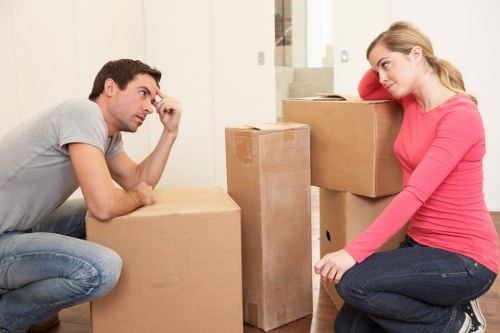 Household furniture removal arranged in a Sutton residential street